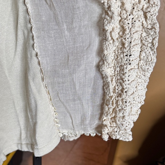 Willi Smith Cream Open-Front Cotton Blend Crochet Cardigan Size XL - Picture 10 of 10